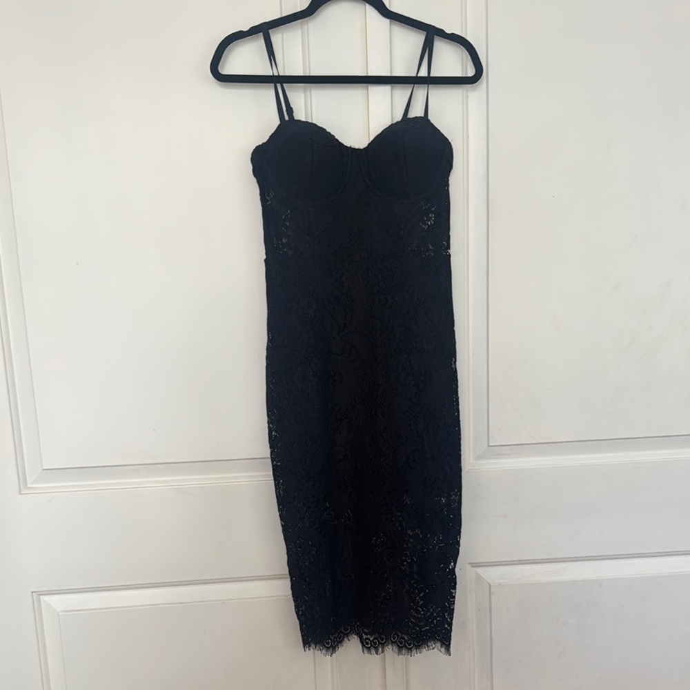 Bebe Black Sheath Dress Spaghetti Strap Cocktail
